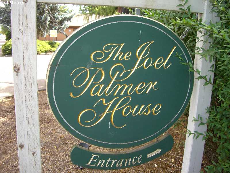 Sign for the Joel Palmer House in Dayton, Oregon.
